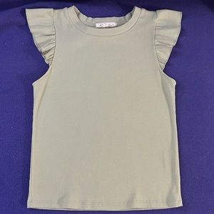 Women’s lightly ribbed flutter tank in Desert Sage